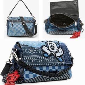🆕️💙Desigual Mickey Mouse Crossbody Satchel Denim Bag Disney